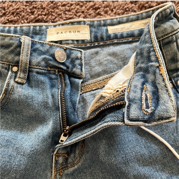 PACSUN Lace Up High Rise Jean Shorts Size 24 - Picture 3 of 4